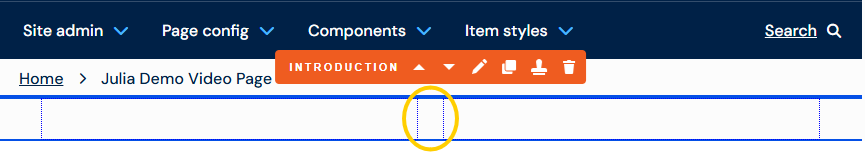 Screenshot of edit section styles tab showing medium space between columns