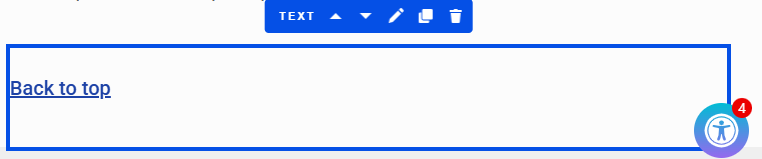 screenshot showing linked text in underlined blue on edit page