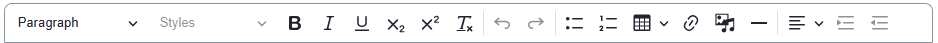 Text editor toolbar