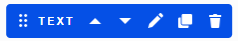 Text section toolbar