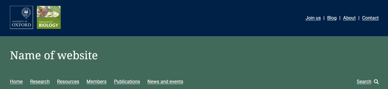 Example of a department header