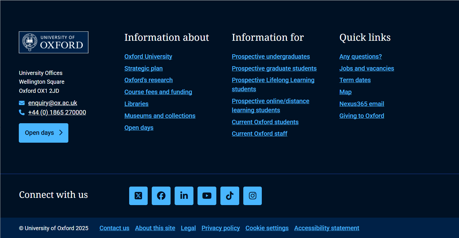 Example of a site footer