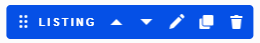 Listing component toolbar