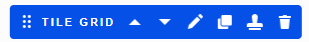 Tile Grid component toolbar