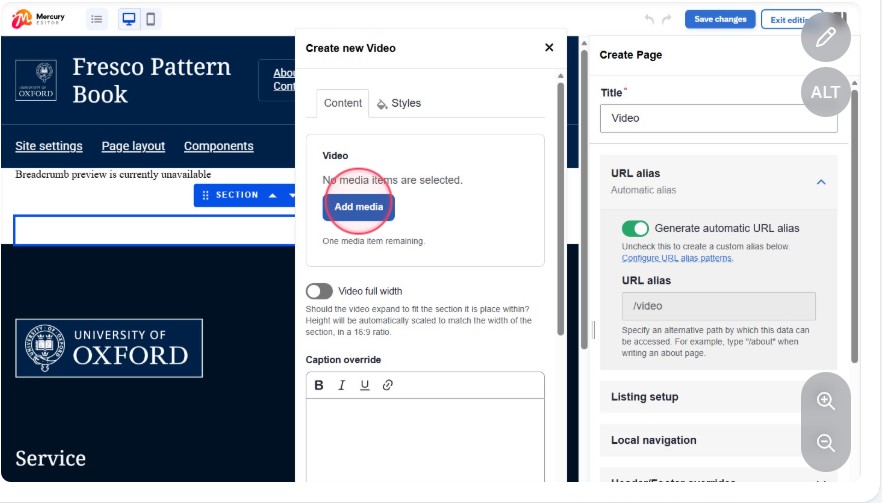 add media button to choose video to insert