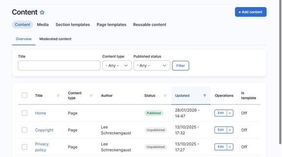 Content area showing configuration tabs