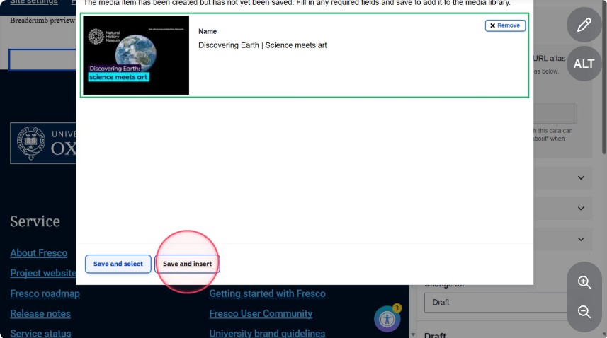 save and select or save and insert video