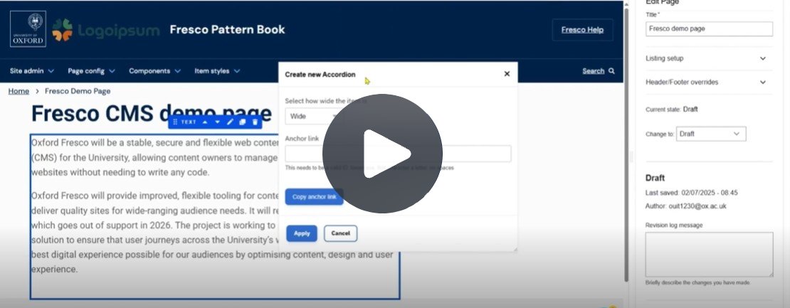 Create new accordion interface