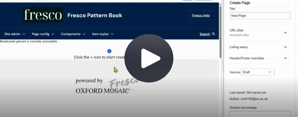 New page with no content showing plus button to add section