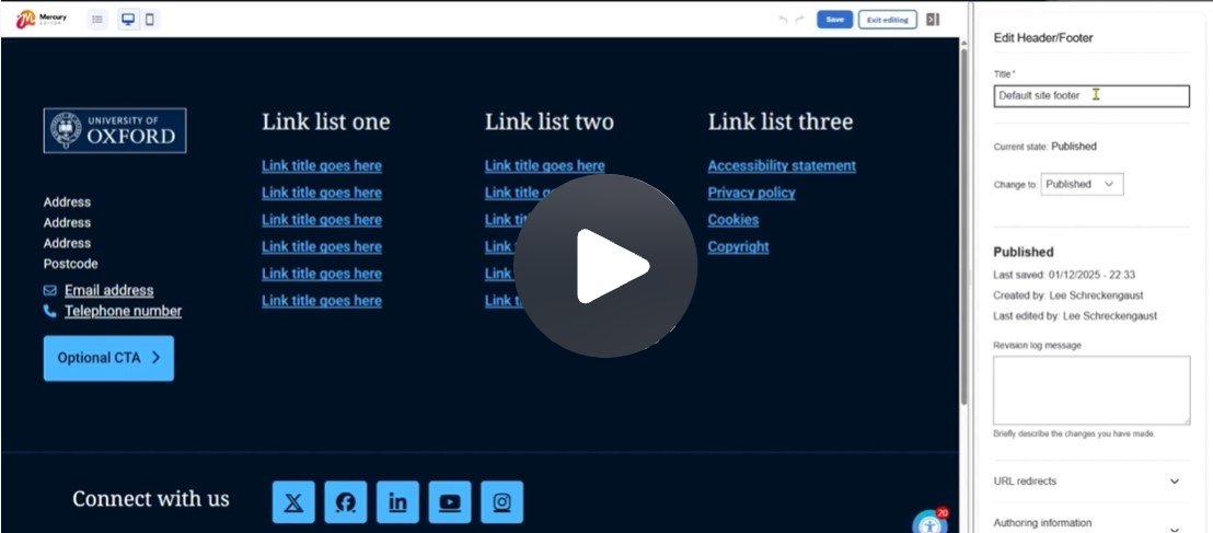 Edit default site footer