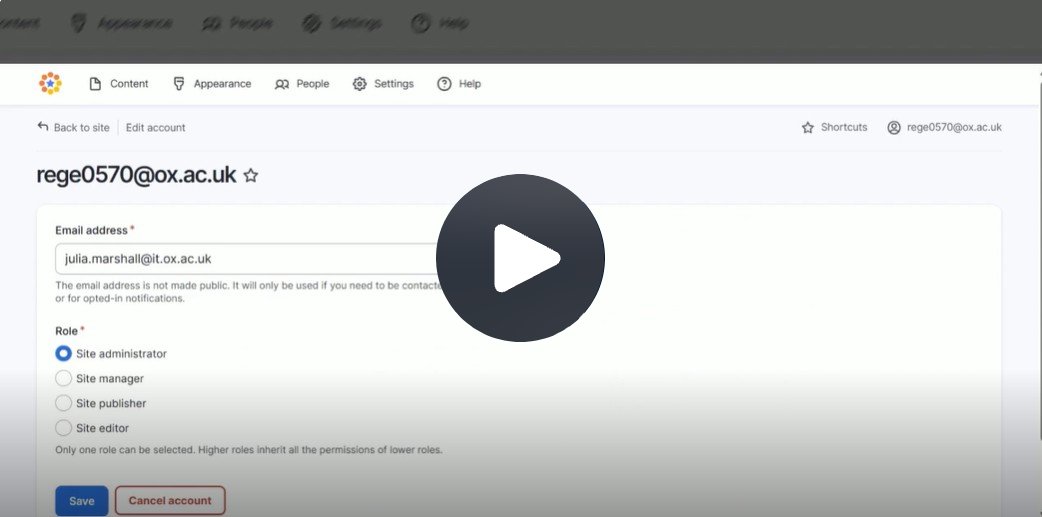 Edit user details for email address and role