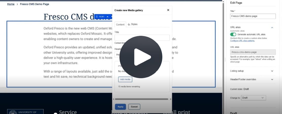 Create new media gallery interface