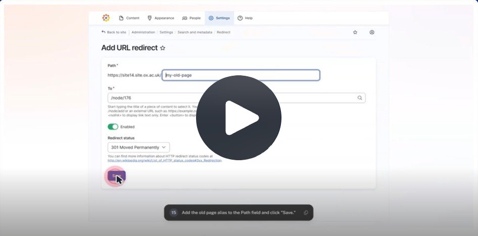 Add URL redirect settings interface