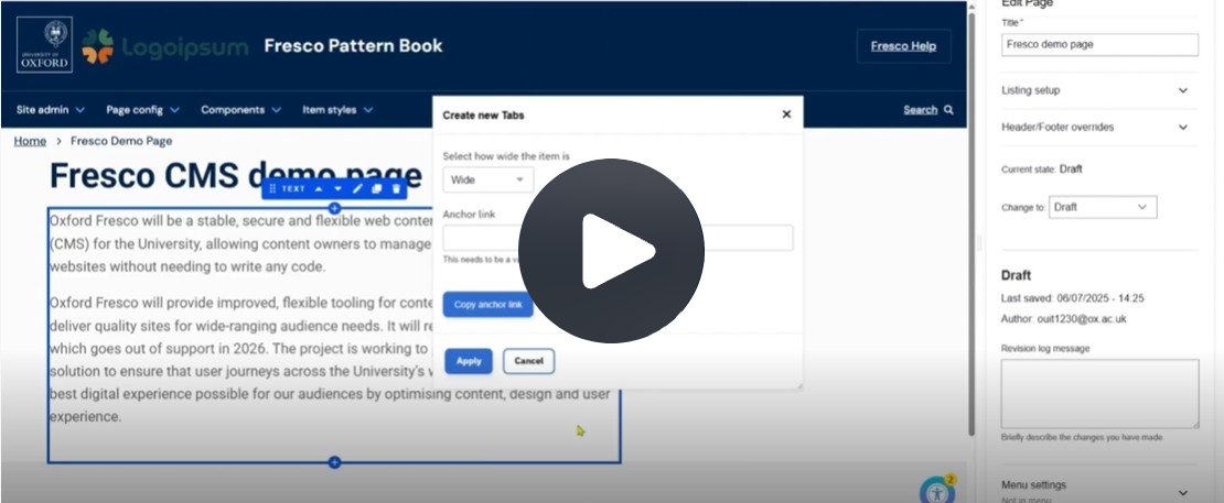 Create new tabs interface