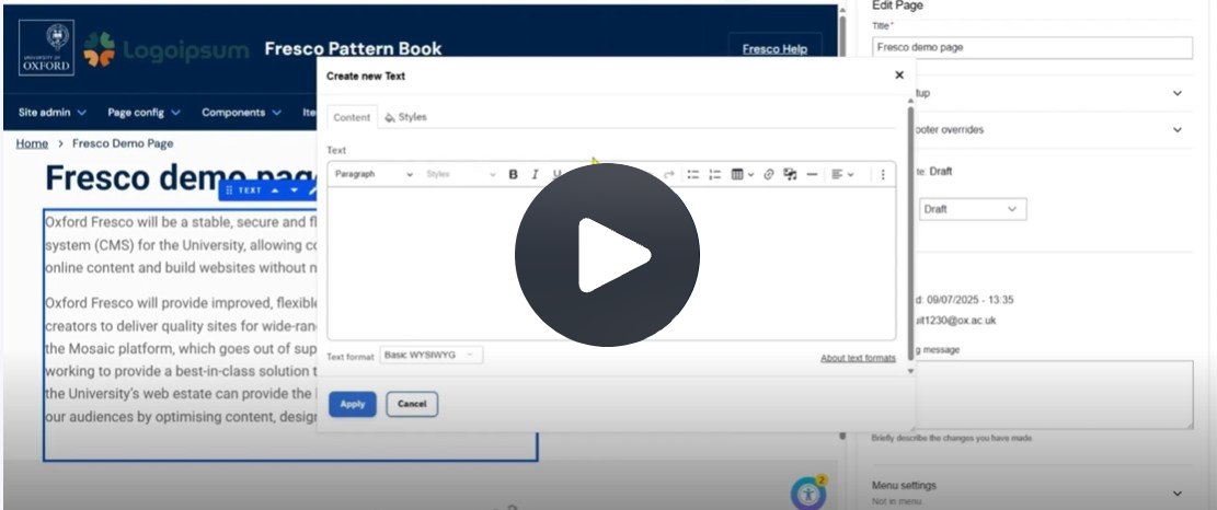 Create new text interface