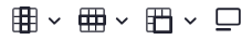 Table tool bar showing icons for the four editing options