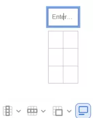 Toggle caption on enter text field on table toolbar