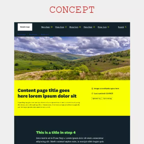 Mockup of a branded site
