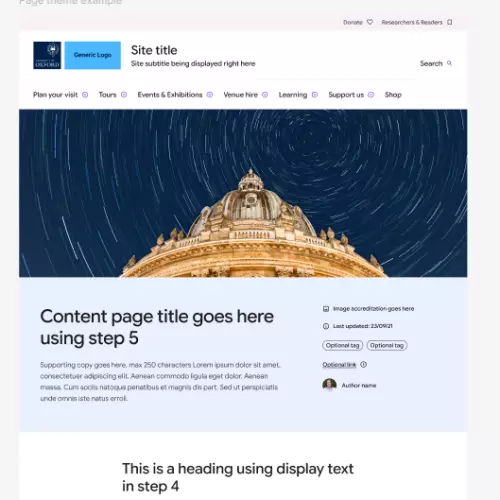 Mockup: white site header
