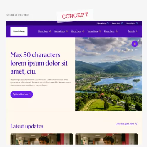Mockup: Branded site early designs