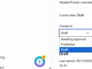 Screenshot of Publishing settings